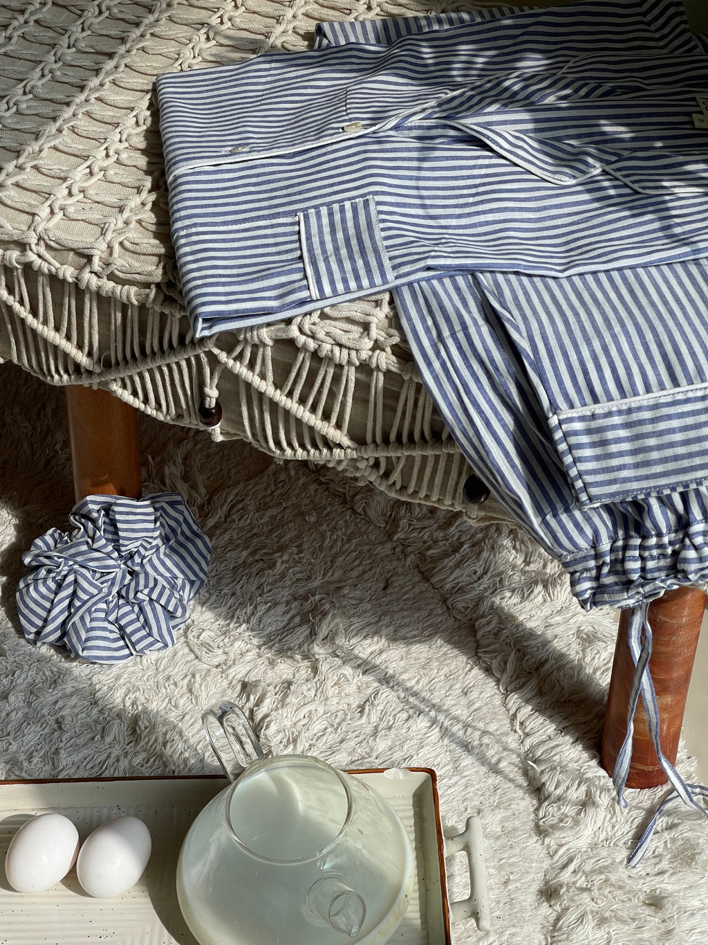 Blue Stripes Mul Cotton