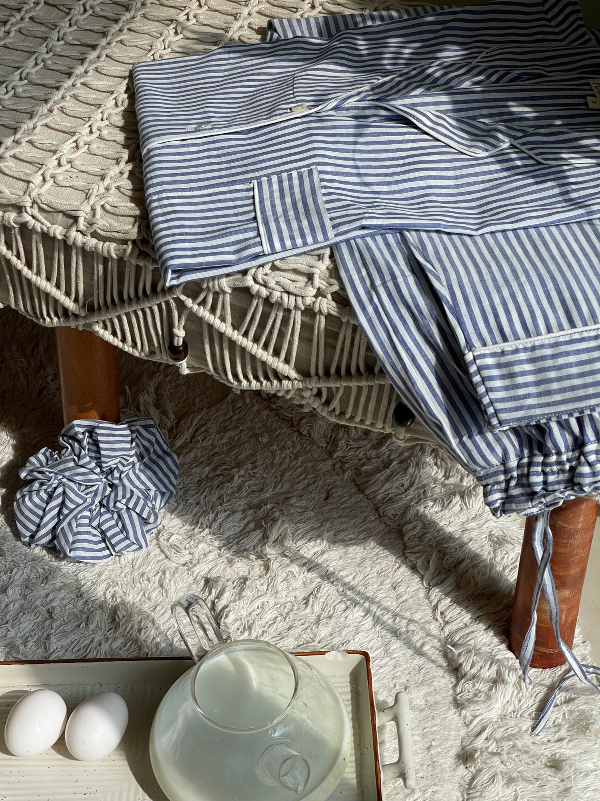 Blue Stripes Mul Cotton