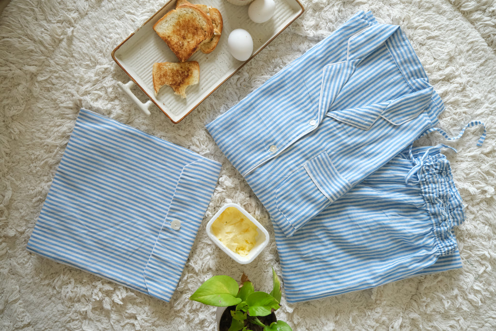 Blue Stripes Mul Cotton