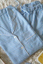 Blue Stripes Mul Cotton