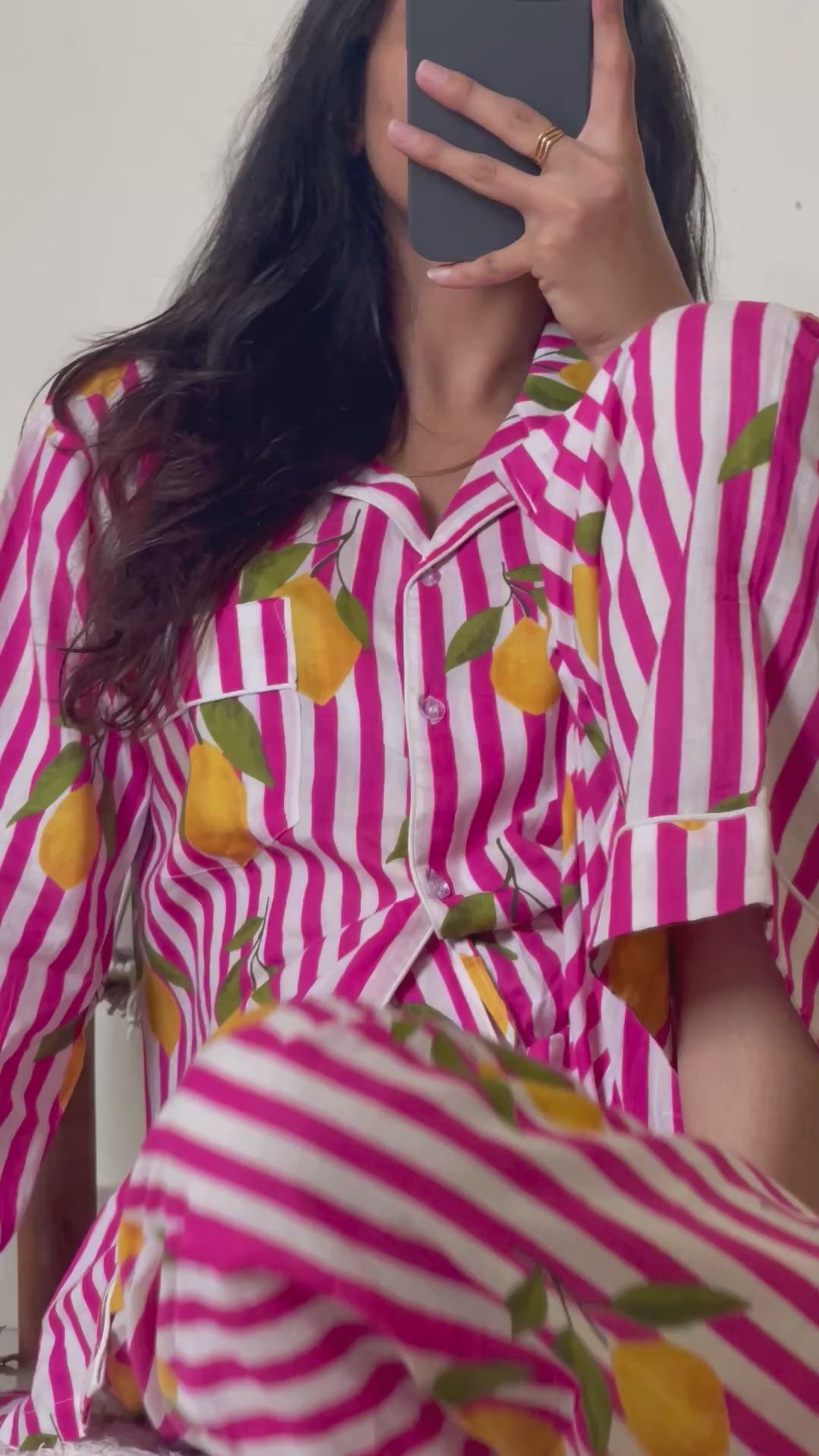 Lemonade Stripe Night Suit